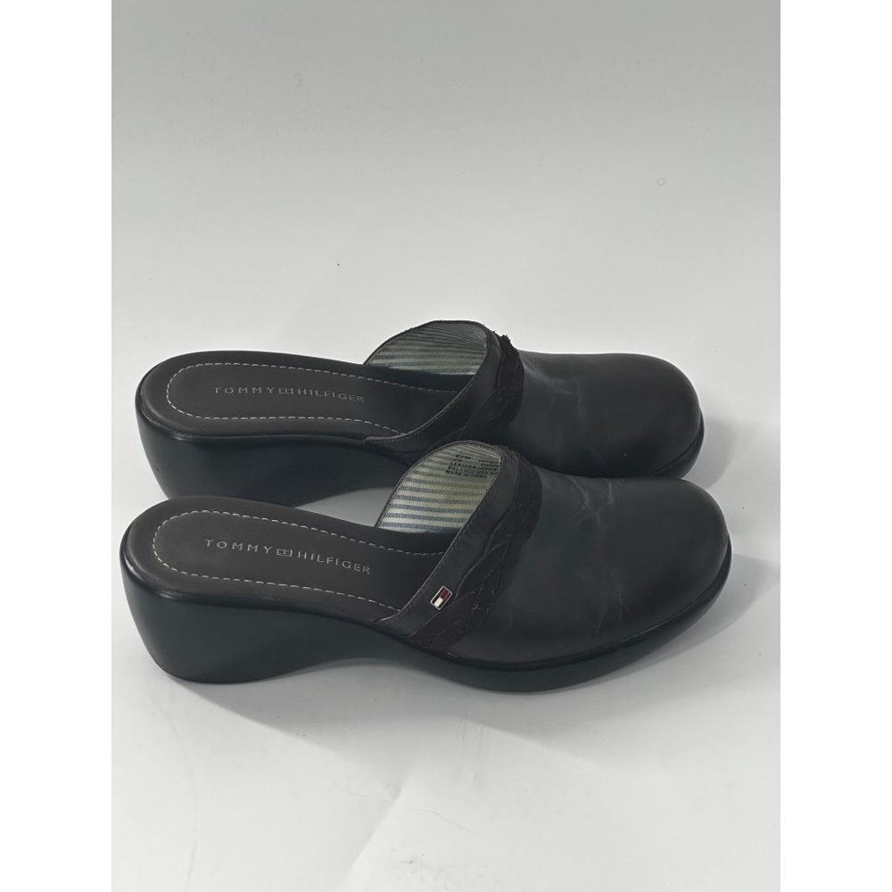 Tommy Hilfiger  Leather Clogs Mules Shoes Size 6.5